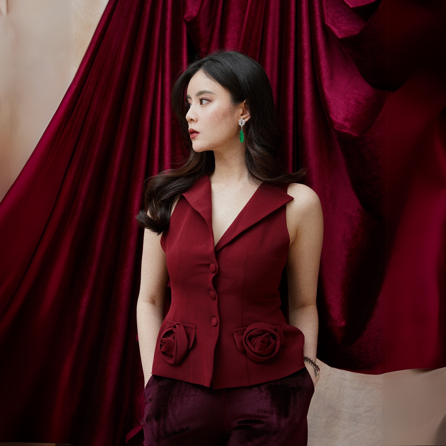 Roslyn Vest Top Ruby Red - VF