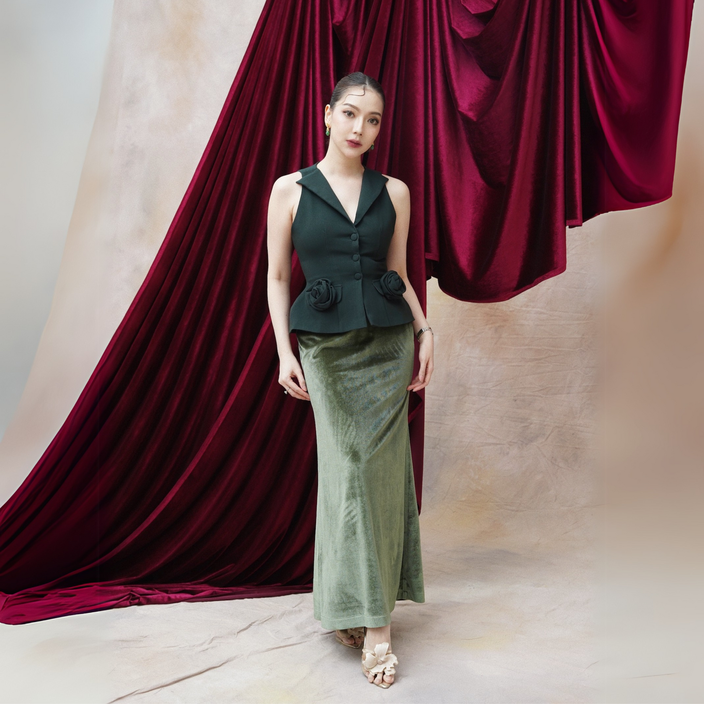 Roslyn Vest Top Forest Green - VF