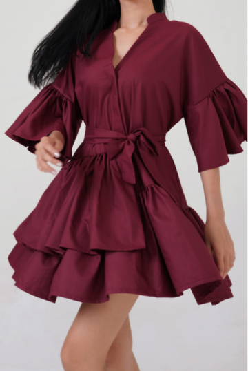 Jovi Dress Maroon- VF