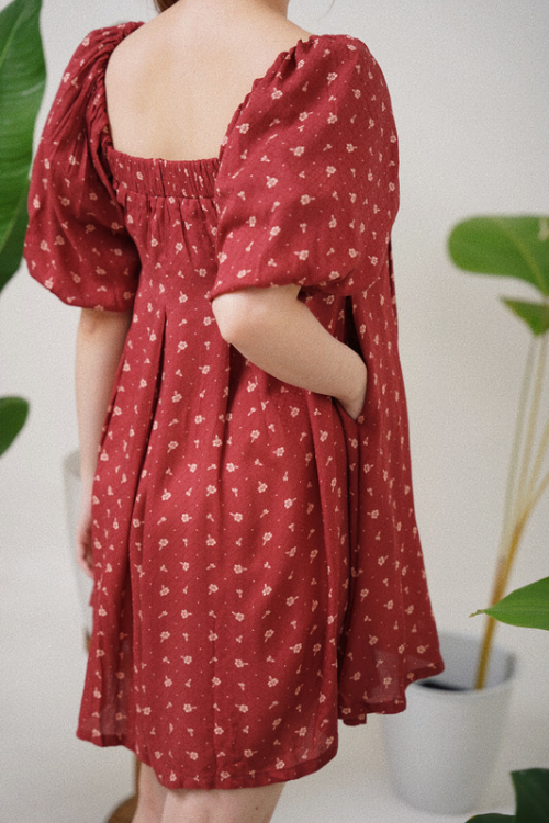 Daphne maroon floral - VF