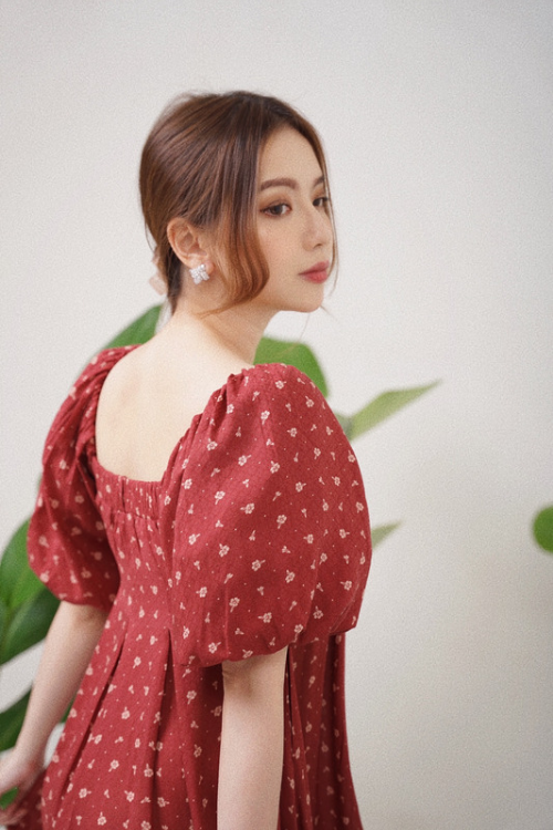 Daphne maroon floral - VF