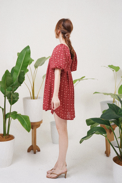 Daphne maroon floral - VF