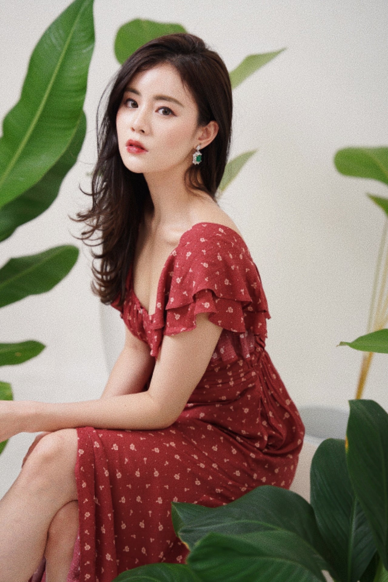 Sangria Dress maroon floral - VF