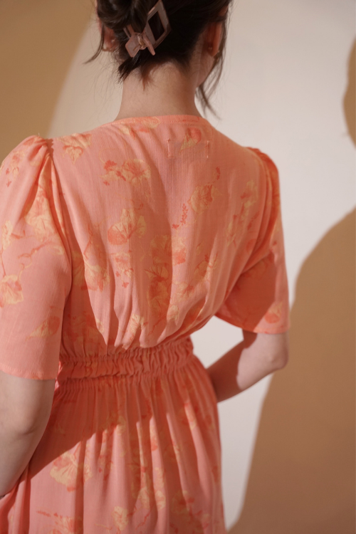 Majorka Dress Peach Floral - VF