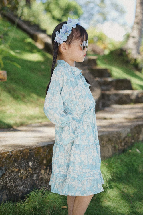 Soleil Dress Blue Magnolia Print (PO ready 9-22 Mei) - VB