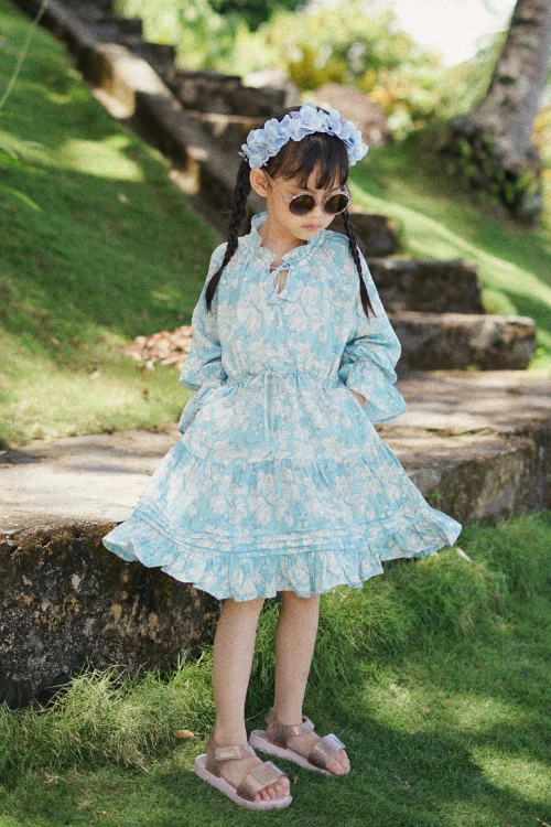 Soleil Dress Blue Magnolia Print (PO ready 9-22 Mei) - VB