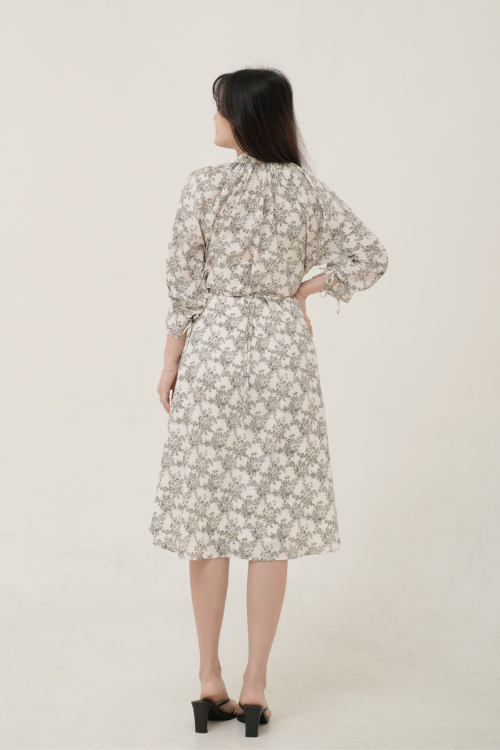 Judith Dress Monochrome Floral Pattern - VF