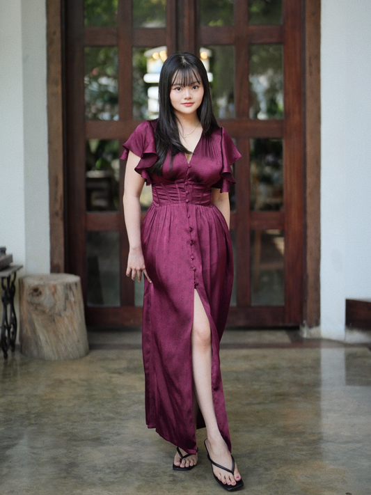 Monrea Dress Wine Burgundy - VF