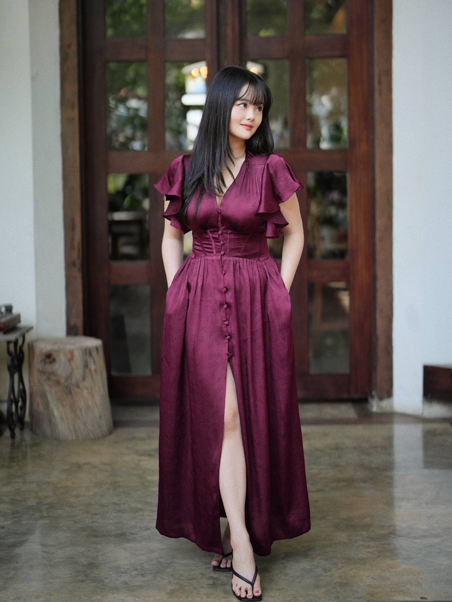 Monrea Dress Wine Burgundy - VF