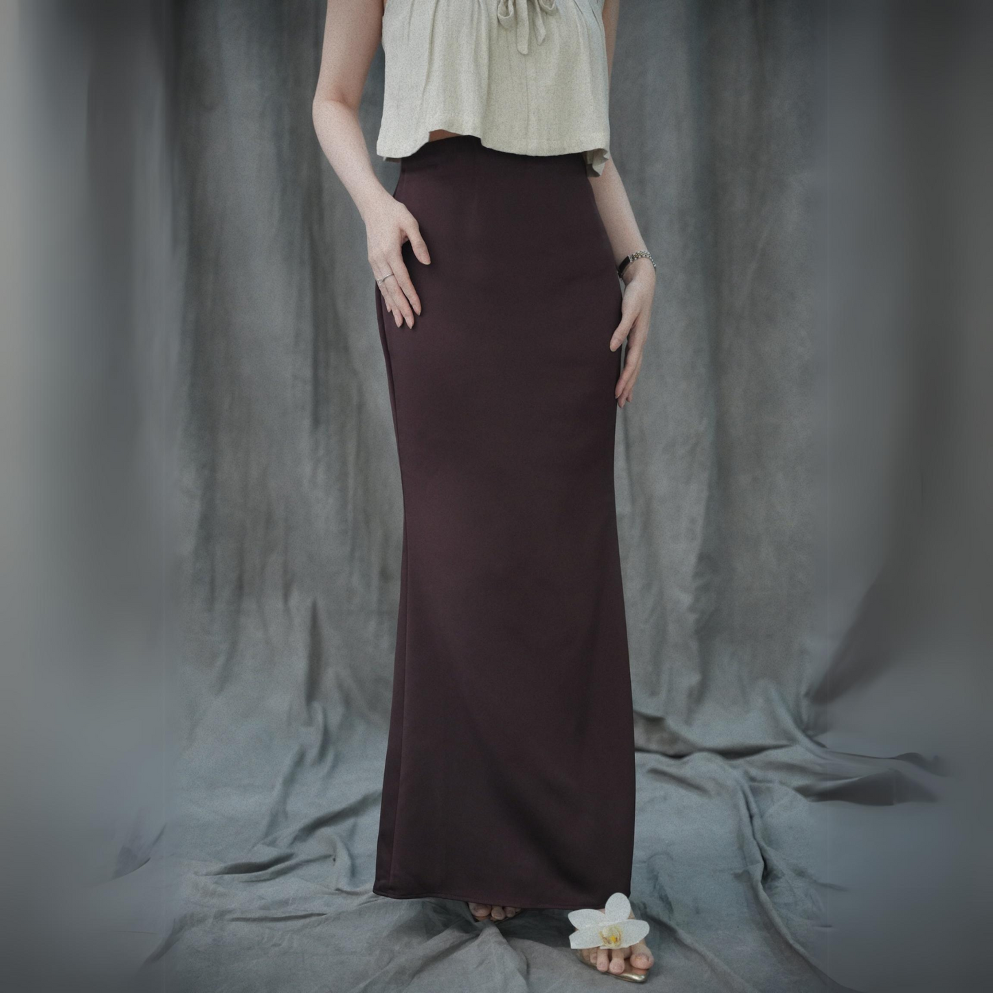 Pavia Maxi Skirt Browngundy - VF