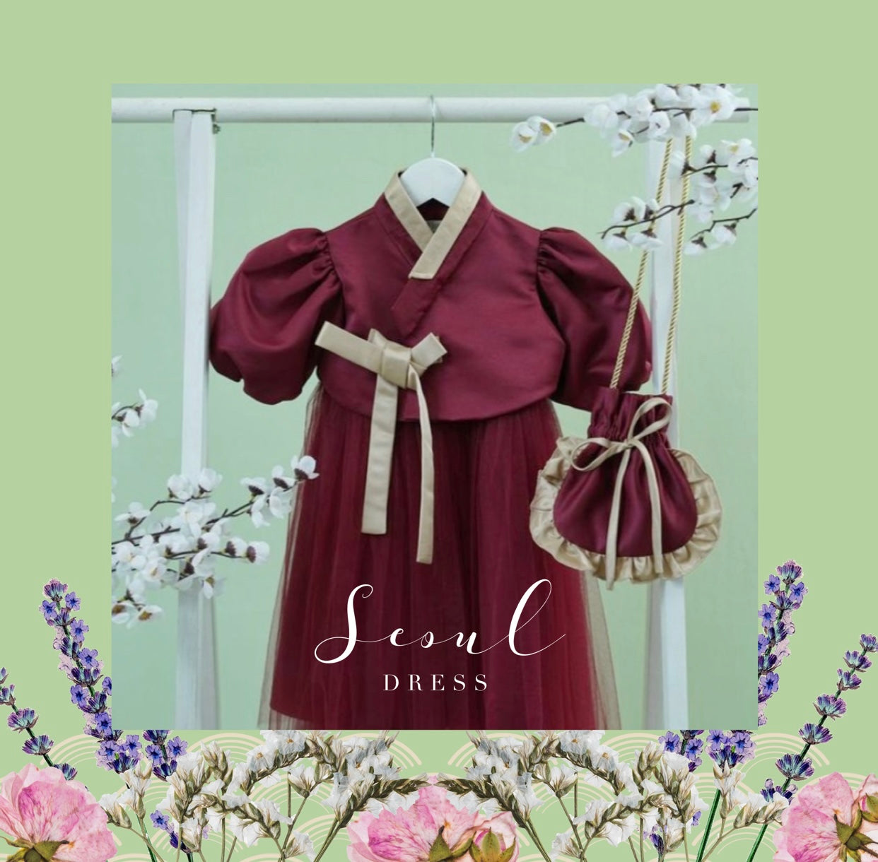 Seoul dress maroon (PO ready 1-8 feb)- VB