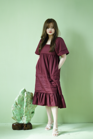 Yea Ji Dress maroon- VF