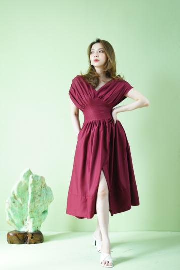 Winona dress in maroon- VF