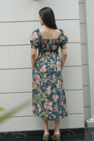 Se Ri navy floral Dress- Fv