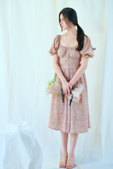 Rosette Dress sage blush - VF