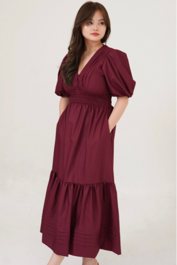 Somerset Dress Maroon- VF