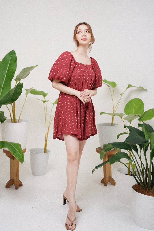 Daphne maroon floral - VF