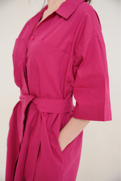 Aoki Shirt Dress Raspberry - VF