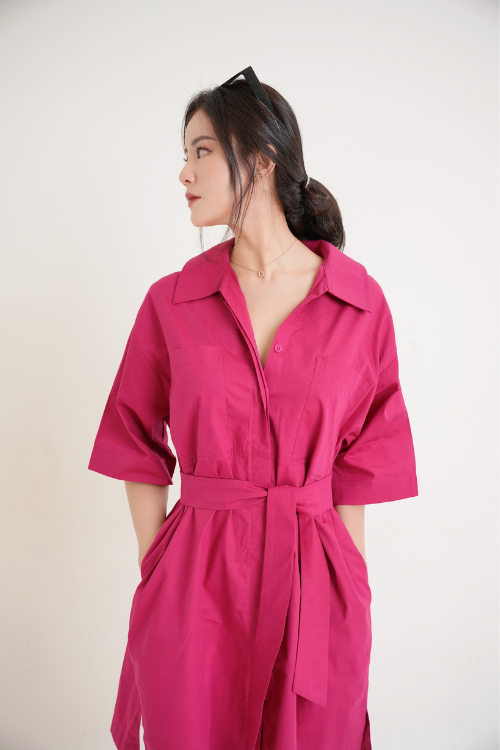 Aoki Shirt Dress Raspberry - VF