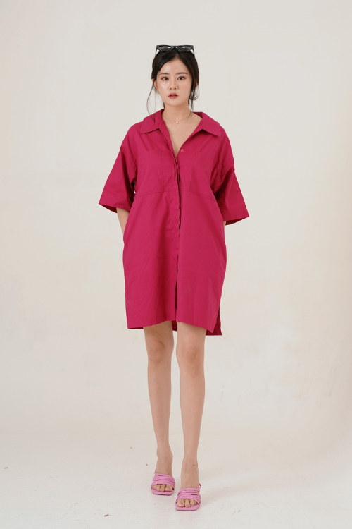Aoki Shirt Dress Raspberry - VF
