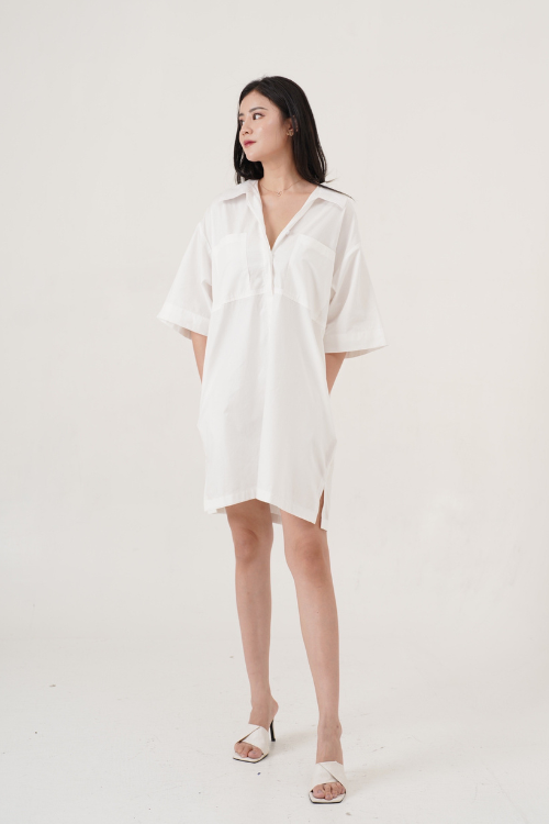 Aoki Shirt Dress White - VF