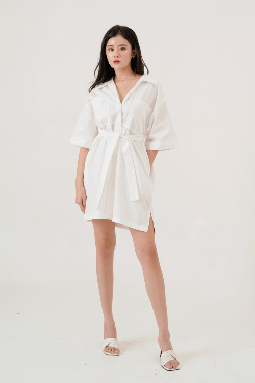 Aoki Shirt Dress White - VF