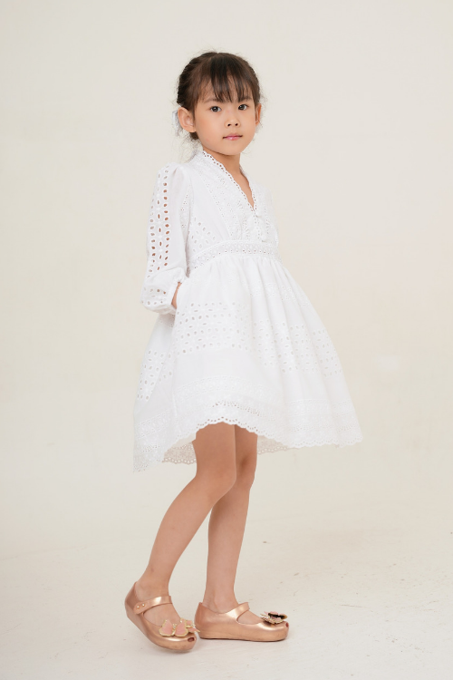 Amalfi Dress White Kids (PO 4-16 Juli) - VF