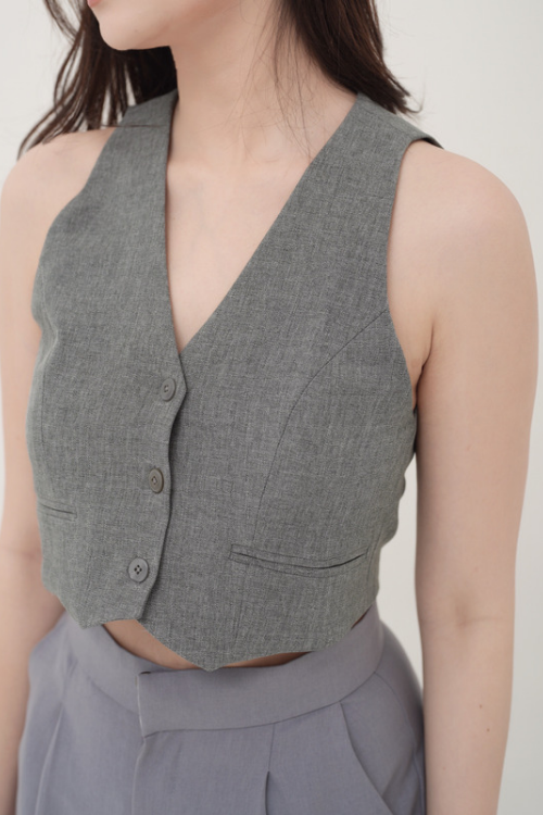 Inka Crop Vest Stone - VF