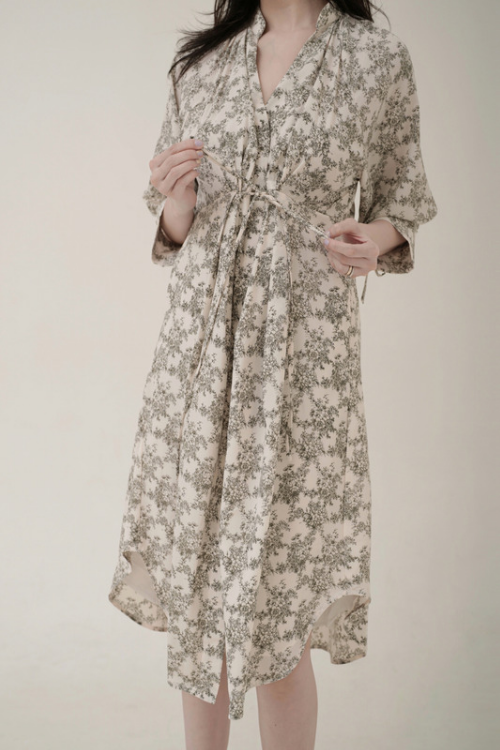 Judith Dress Monochrome Floral Pattern - VF