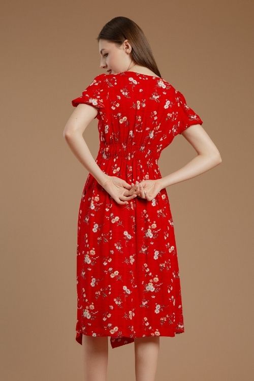 Allegra Dress Rouge Floral - VF