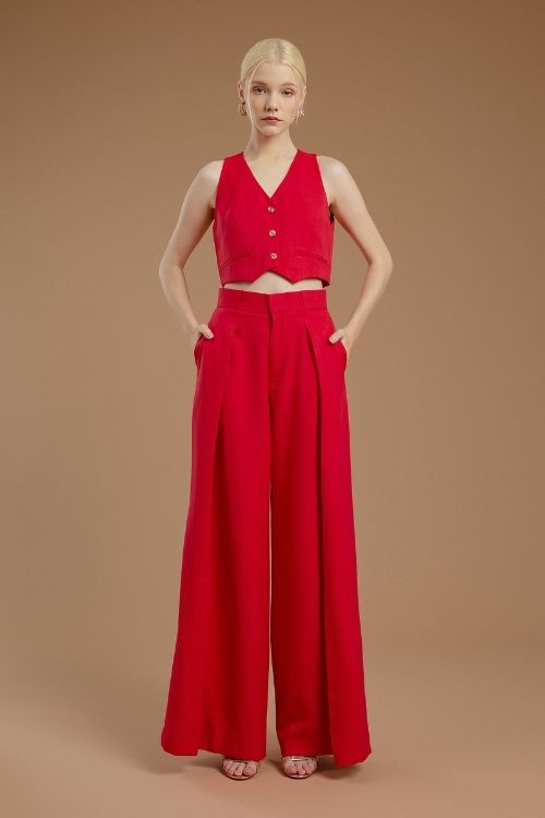 Inka Crop Vest Rouge - VF