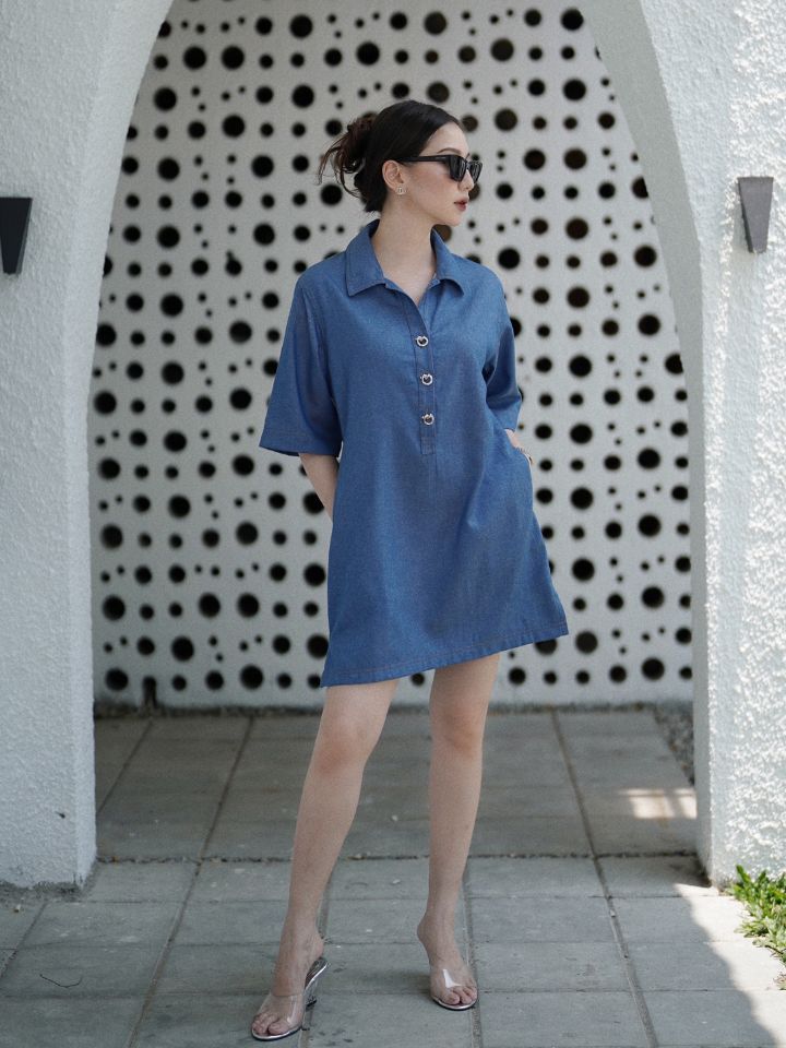 Andro Denim Shirt Dress Bleu - VF