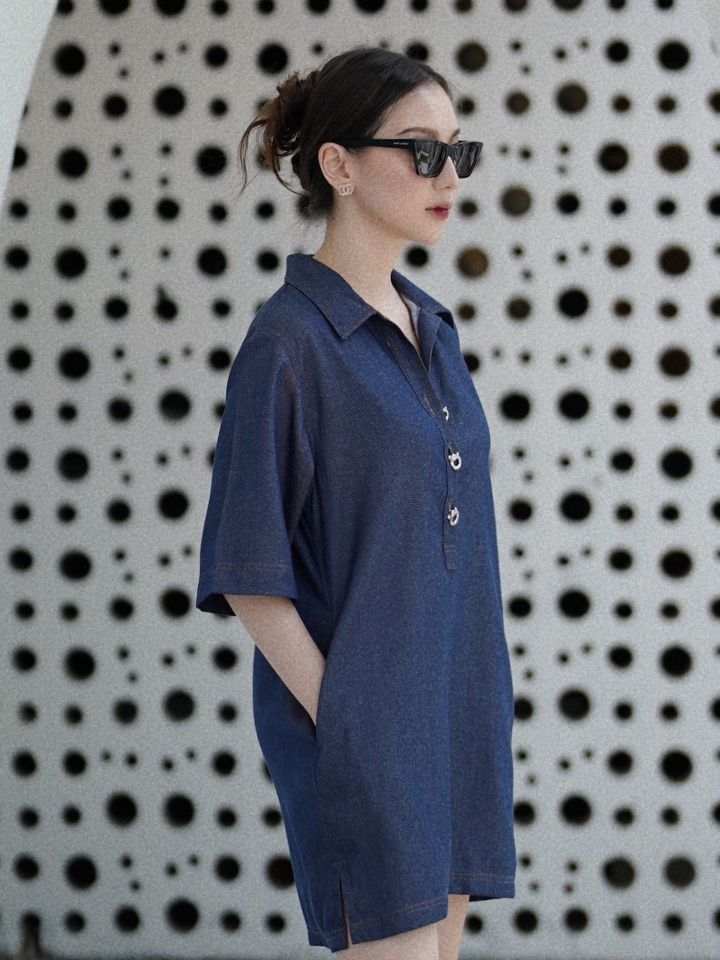 Andro Denim Shirt Dress Navy - VF