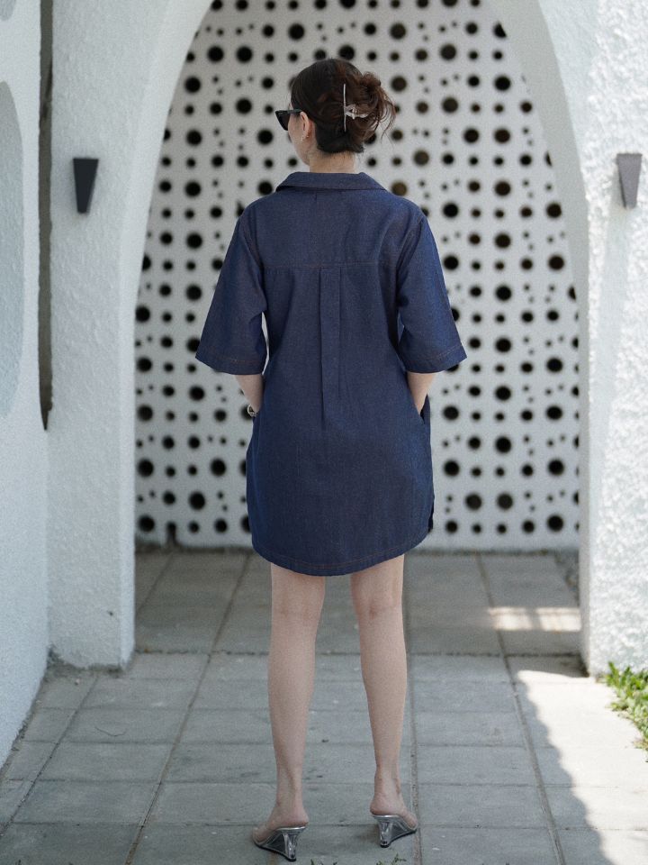 Andro Denim Shirt Dress Navy - VF